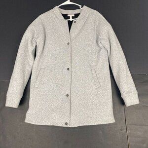 Leith Women's Gray Coat Jacket Cotton Size M Comfort Pockets Sweater Casual